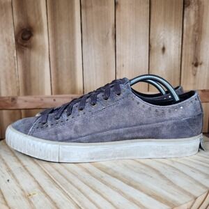 John Varvatos Bootleg Shoes Mens 9.5 Gray Suede Studded Low Top Casual Sneakers